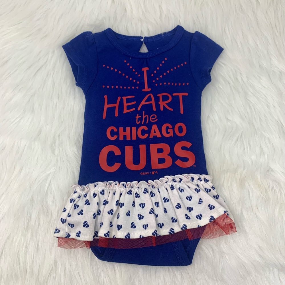 New Chicago Cubs Blue Baby Girl Onesie Skirt Dress 0–3M MLB Genuine Merchandise